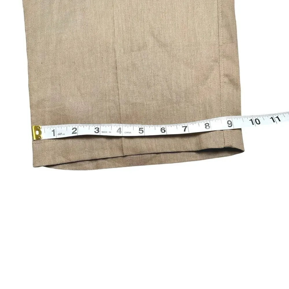 Tasso Elba Island | Men | Tan 100% Linen Vacation Light Drawstring Pants | 40x30